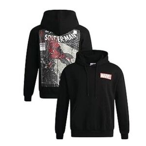 Marvel Spiderman Comic Graphic Black Hoodie Men's Size XL